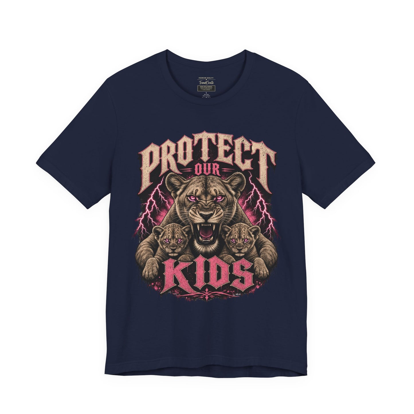 Protect Our Kids Tee — Fierce Mama/Papa Lion Graphic T-Shirt