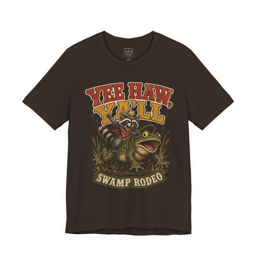 Yee Haw Y'all Swamp Rodeo T-Shirt — Funny Gator Rodeo Graphic Tee
