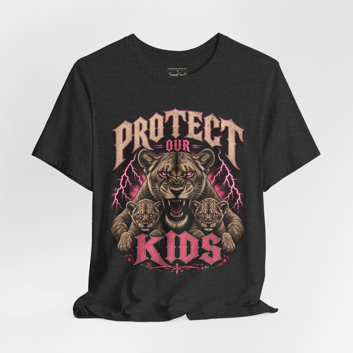 Protect Our Kids Tee — Fierce Mama/Papa Lion Graphic T-Shirt