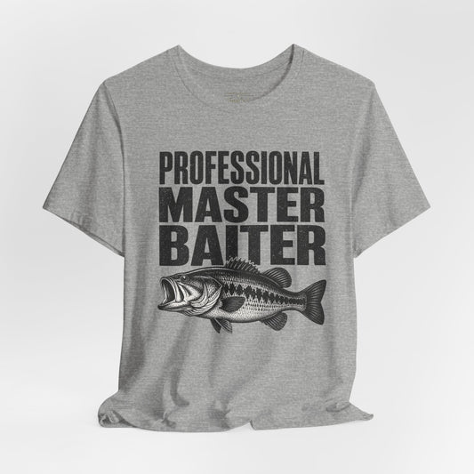 Fishing T-Shirt - "Professional Master Baiter" Bass Graphic Tee