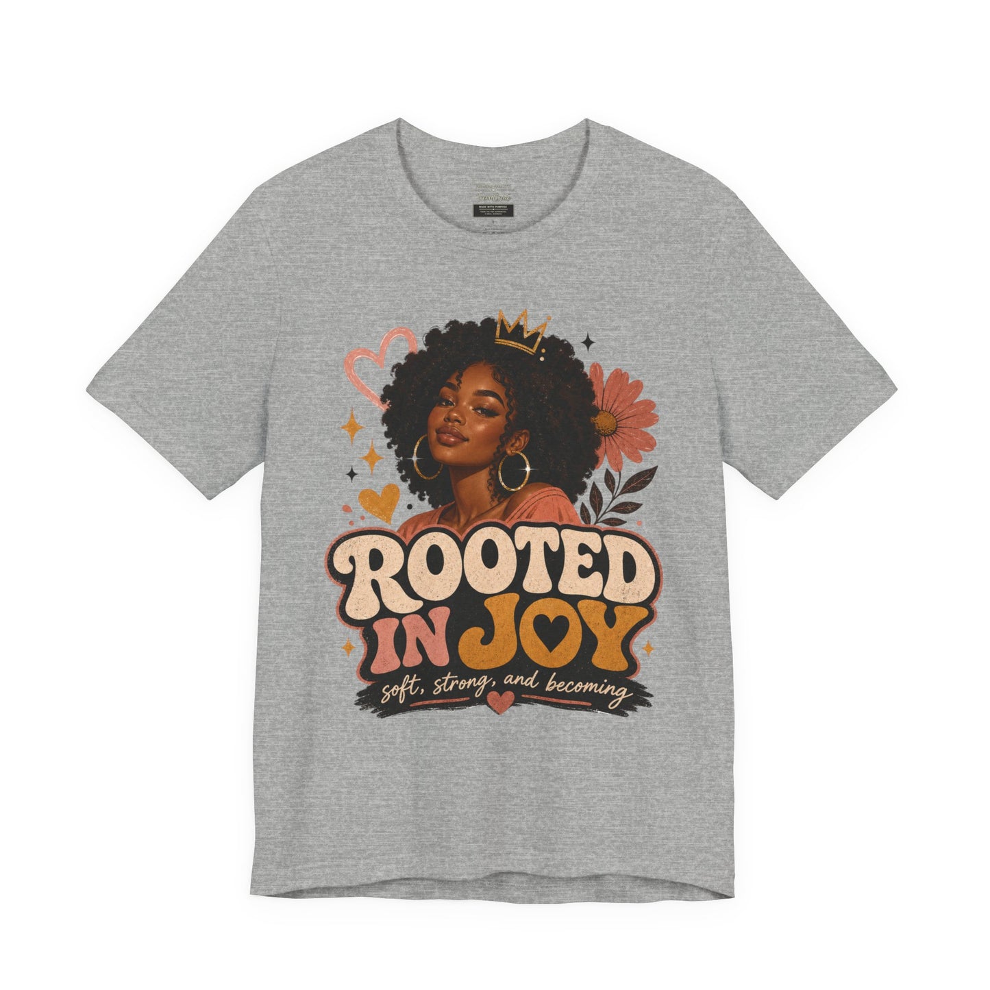 Rooted in Joy Tee — Afrocentric Inspirational Graphic T-Shirt