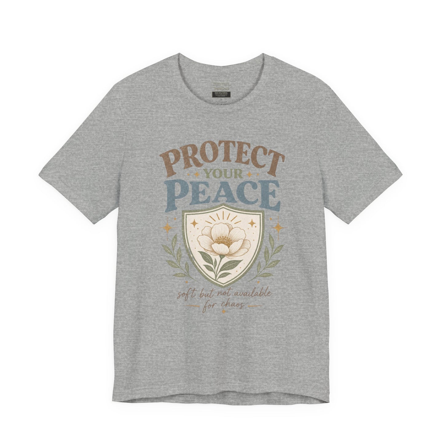 Protect Your Peace T-Shirt — Floral Shield Graphic Tee