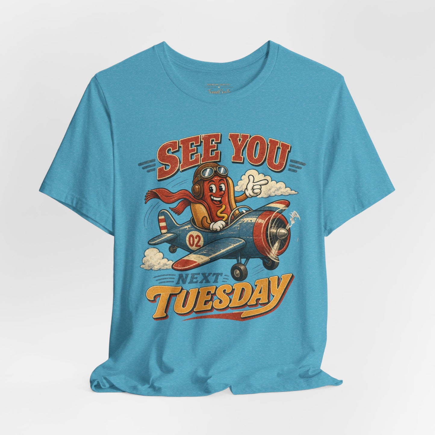 See You Next Tuesday T-Shirt — Retro Pilot Hot Dog Graphic Tee