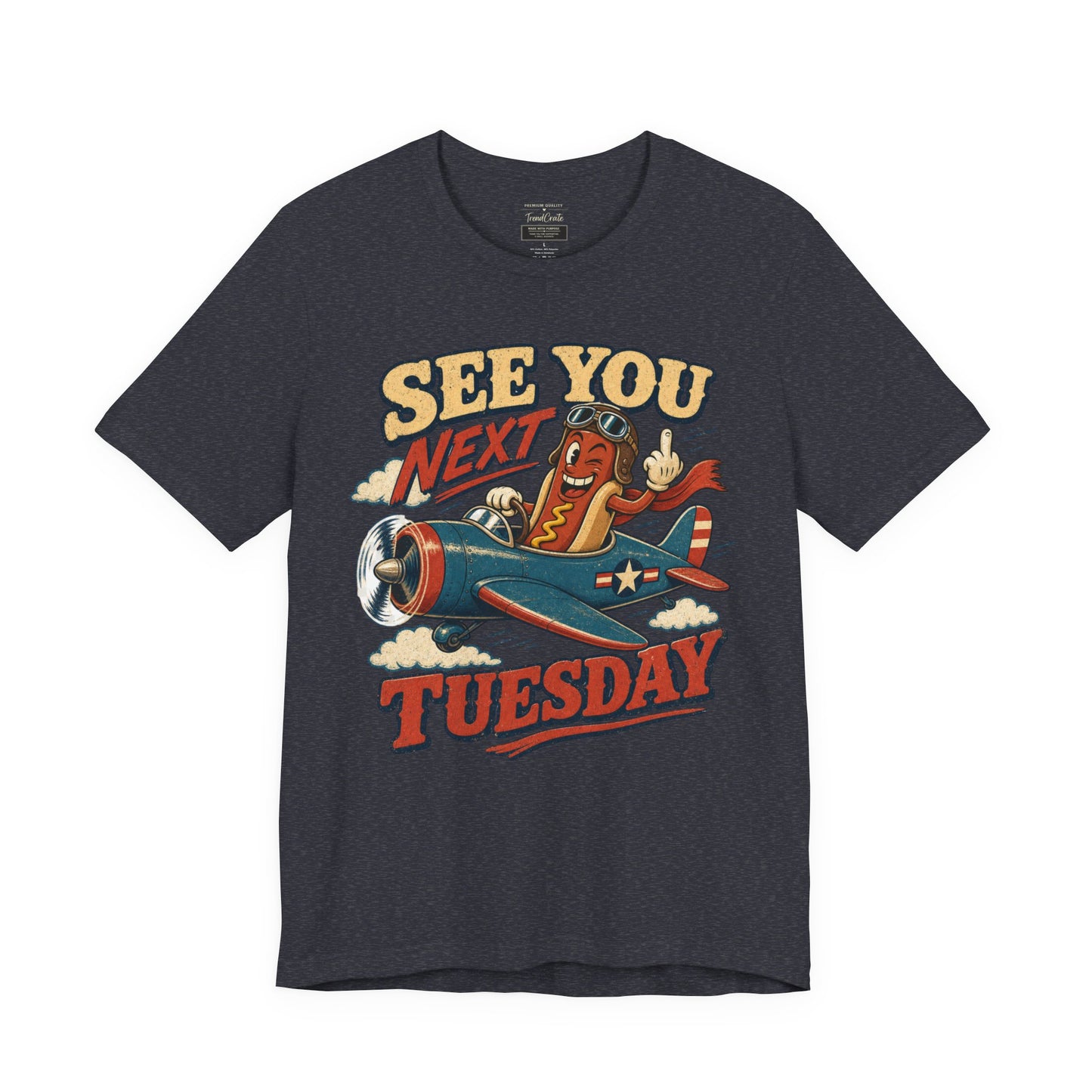 See You Next Tuesday Tee — Vintage Plane Cartoon Graphic T-Shirt