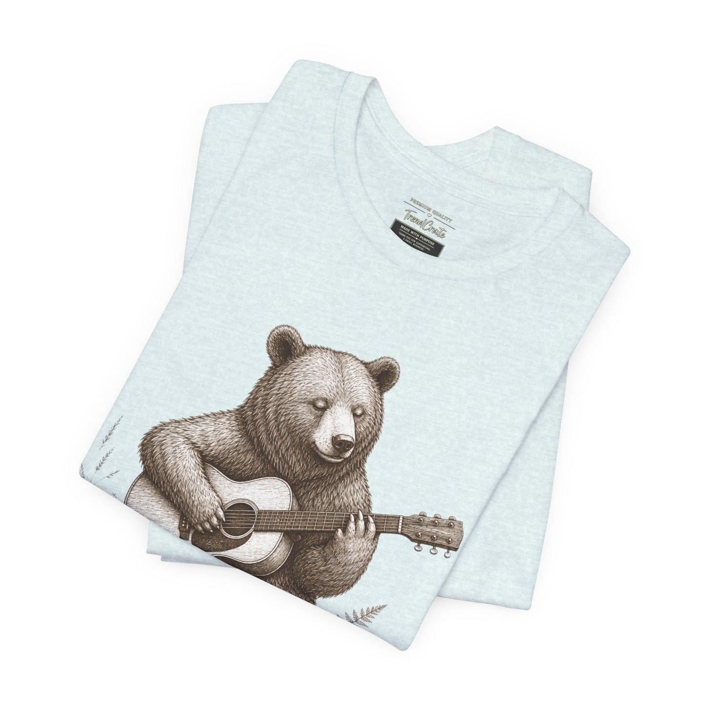 Bear Playing Guitar T-Shirt — Cute Acoustic Campfire Graphic Tee