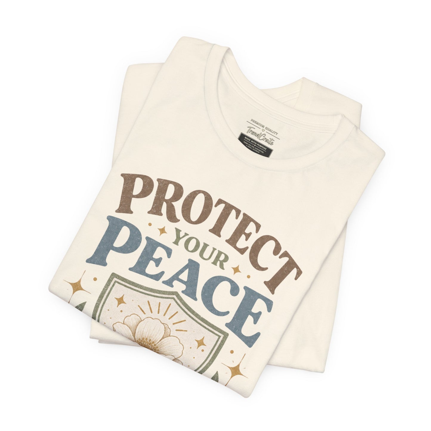 Protect Your Peace T-Shirt — Floral Shield Graphic Tee