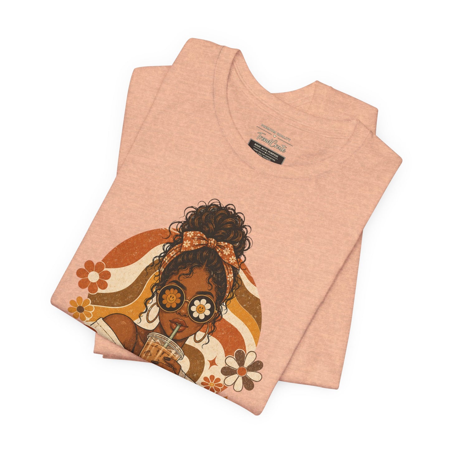 Anxious Pretty Caffeinated Tee — Retro Floral Coffee Shirt