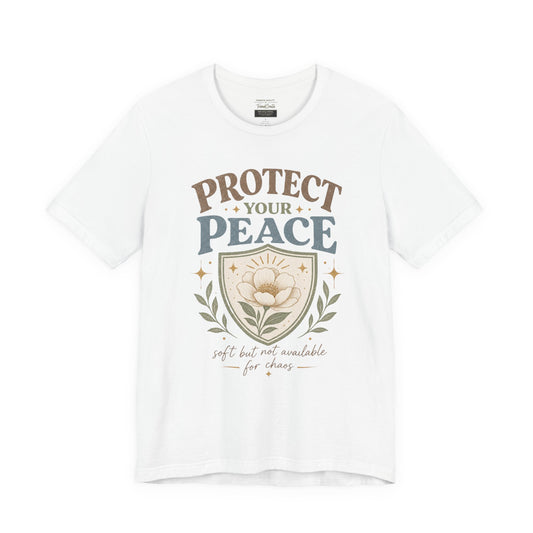 Protect Your Peace T-Shirt — Floral Shield Graphic Tee