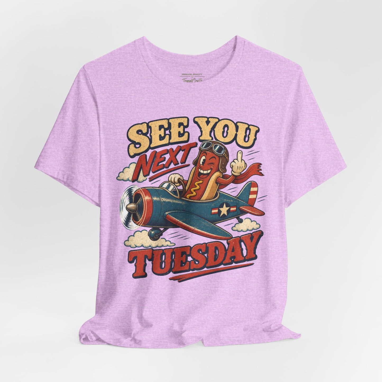 See You Next Tuesday Tee — Vintage Plane Cartoon Graphic T-Shirt