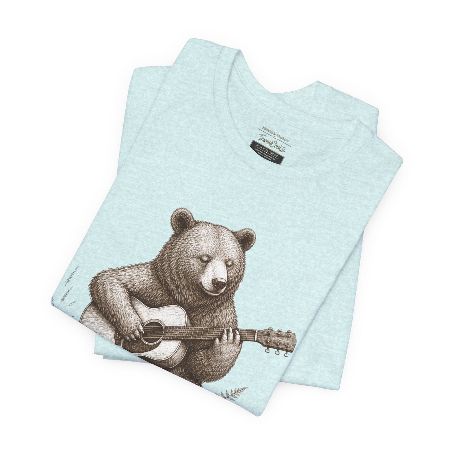 Bear Playing Guitar T-Shirt — Cute Acoustic Campfire Graphic Tee