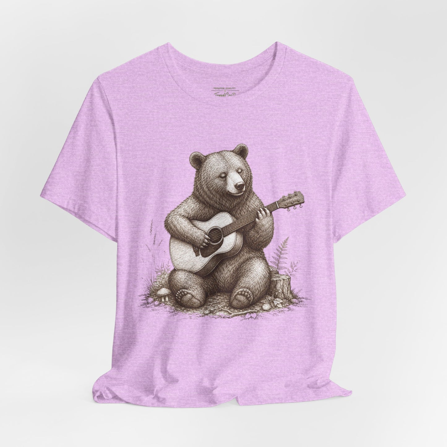 Bear Playing Guitar T-Shirt — Cute Acoustic Campfire Graphic Tee