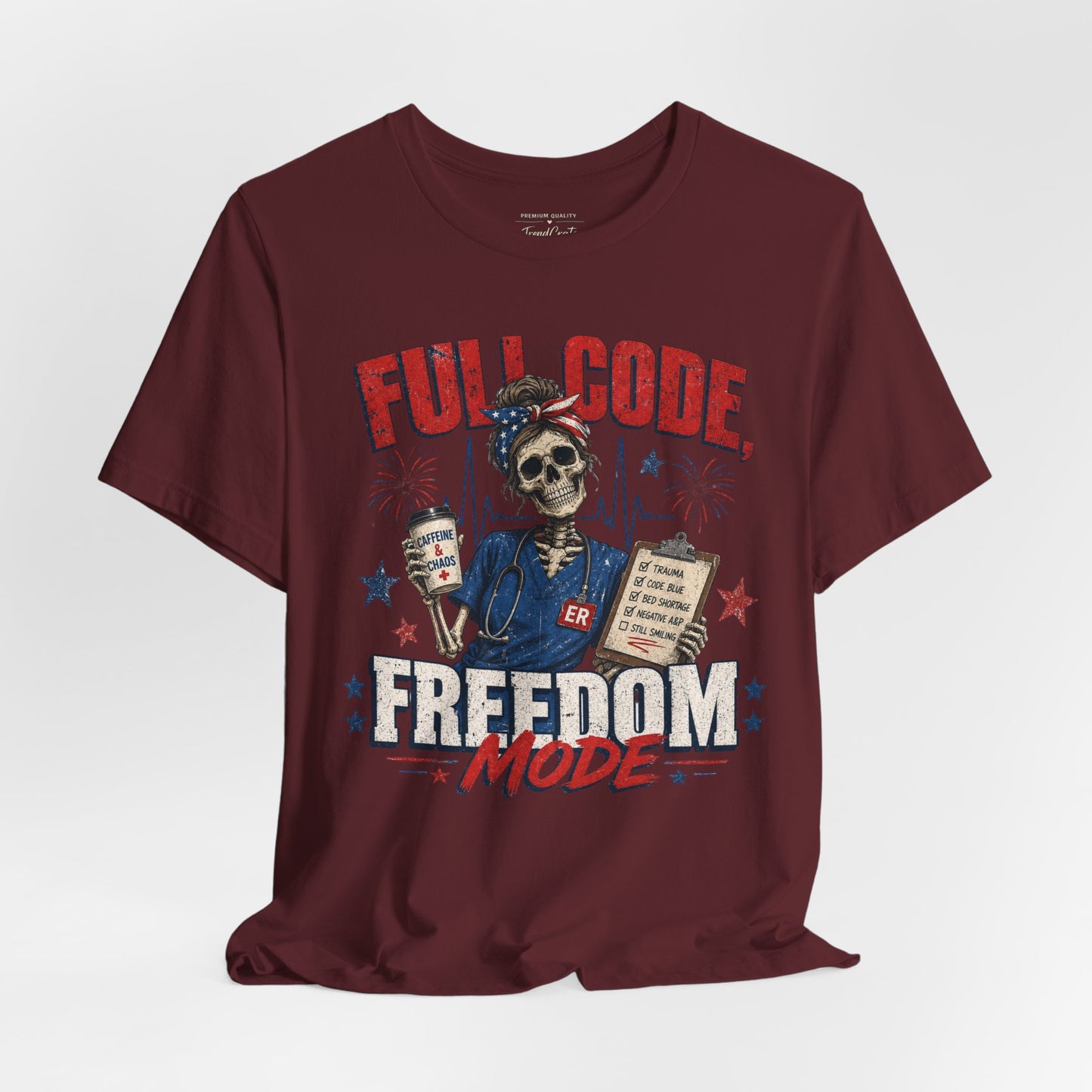 Freedom Mode Skull Nurse Tee