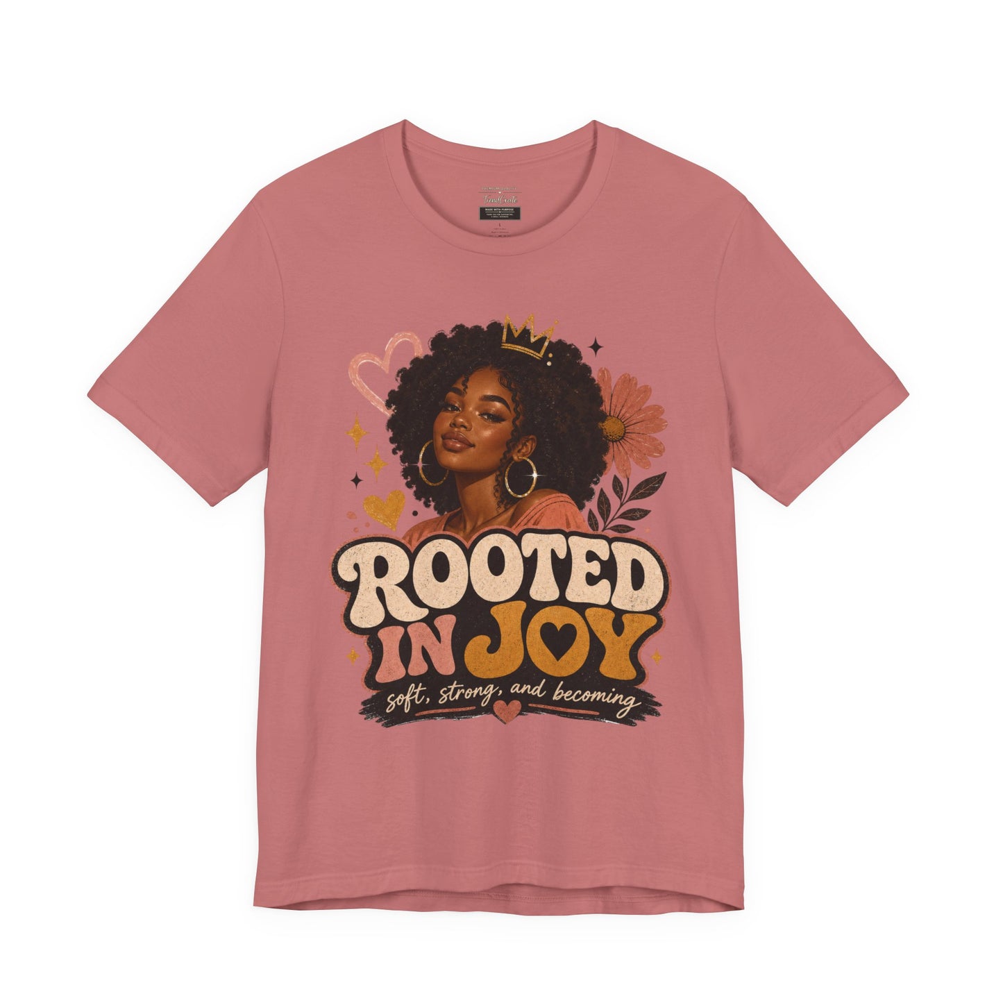 Rooted in Joy Tee — Afrocentric Inspirational Graphic T-Shirt