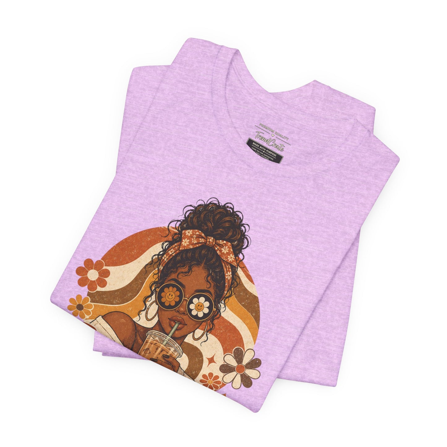 Anxious Pretty Caffeinated Tee — Retro Floral Coffee Shirt
