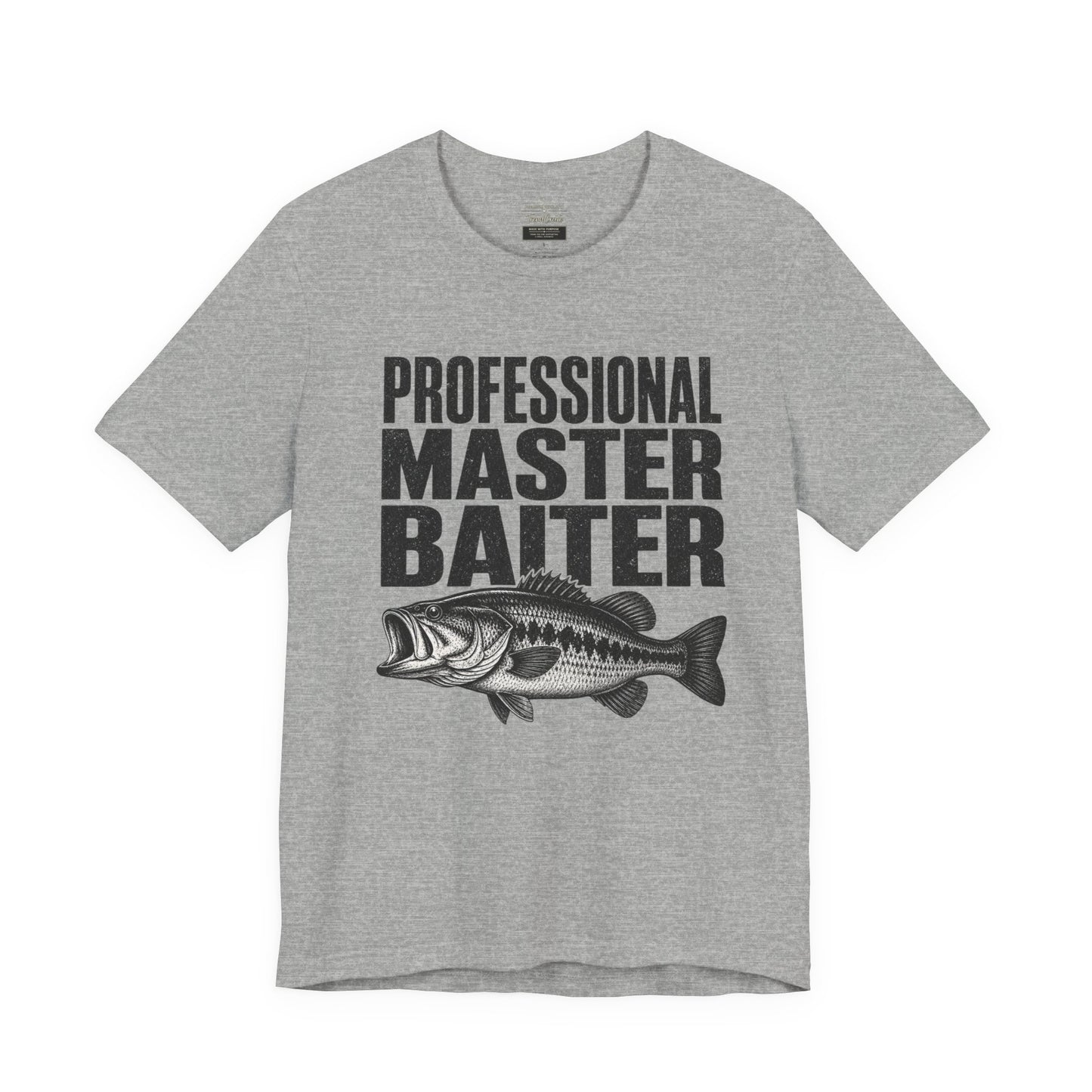 Fishing T-Shirt - "Professional Master Baiter" Bass Graphic Tee