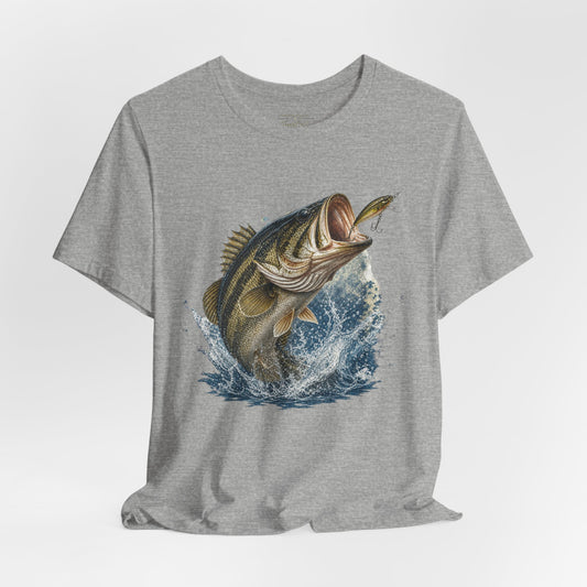 Bass Fishing T‑Shirt — Leaping Largemouth Design