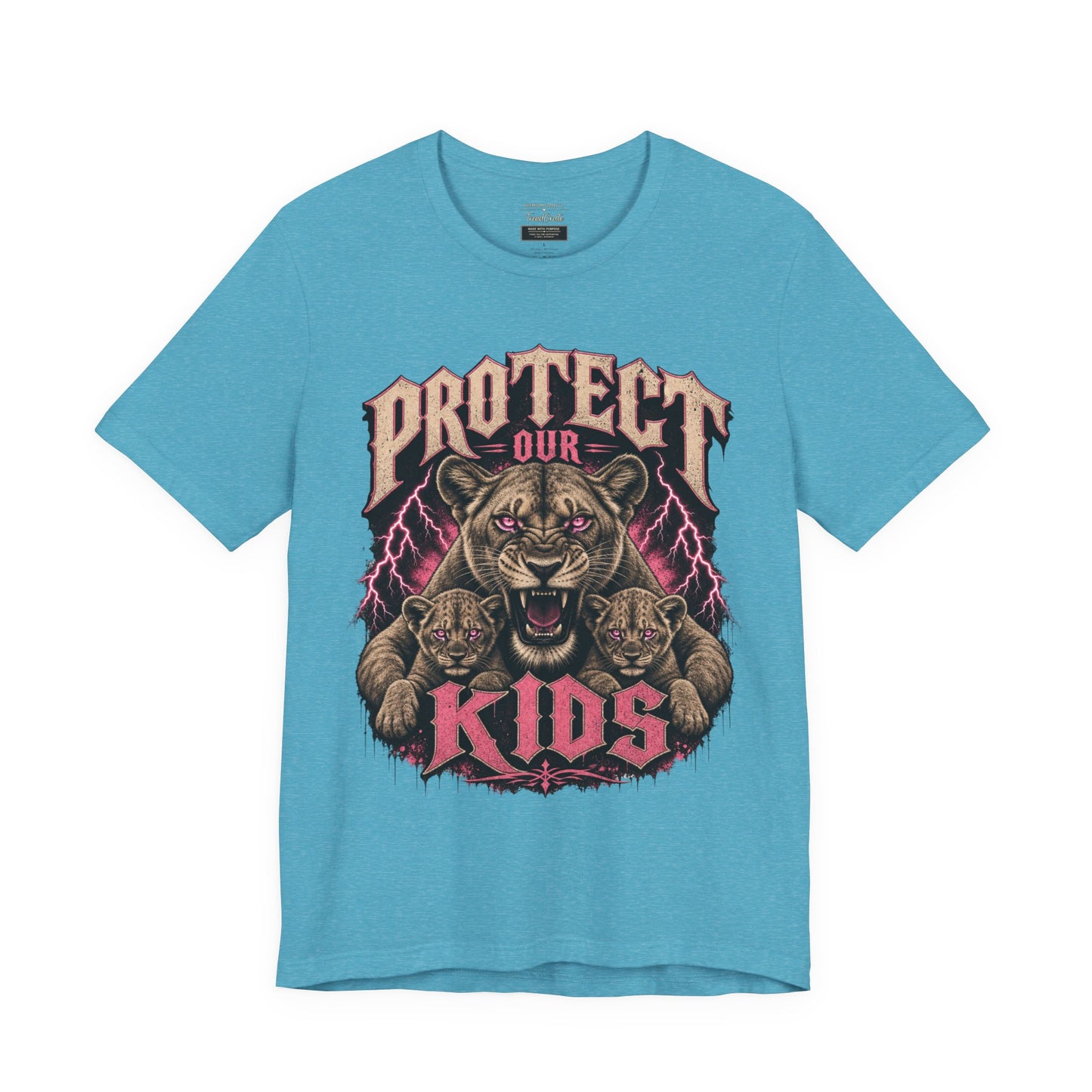 Protect Our Kids Tee — Fierce Mama/Papa Lion Graphic T-Shirt