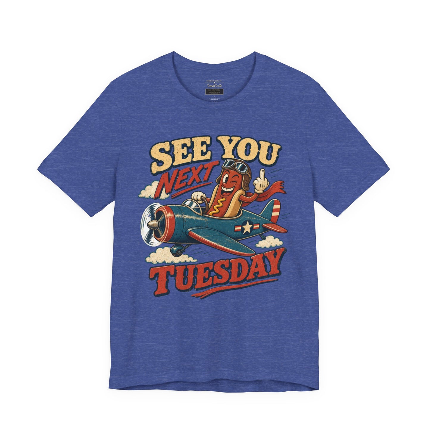 See You Next Tuesday Tee — Vintage Plane Cartoon Graphic T-Shirt
