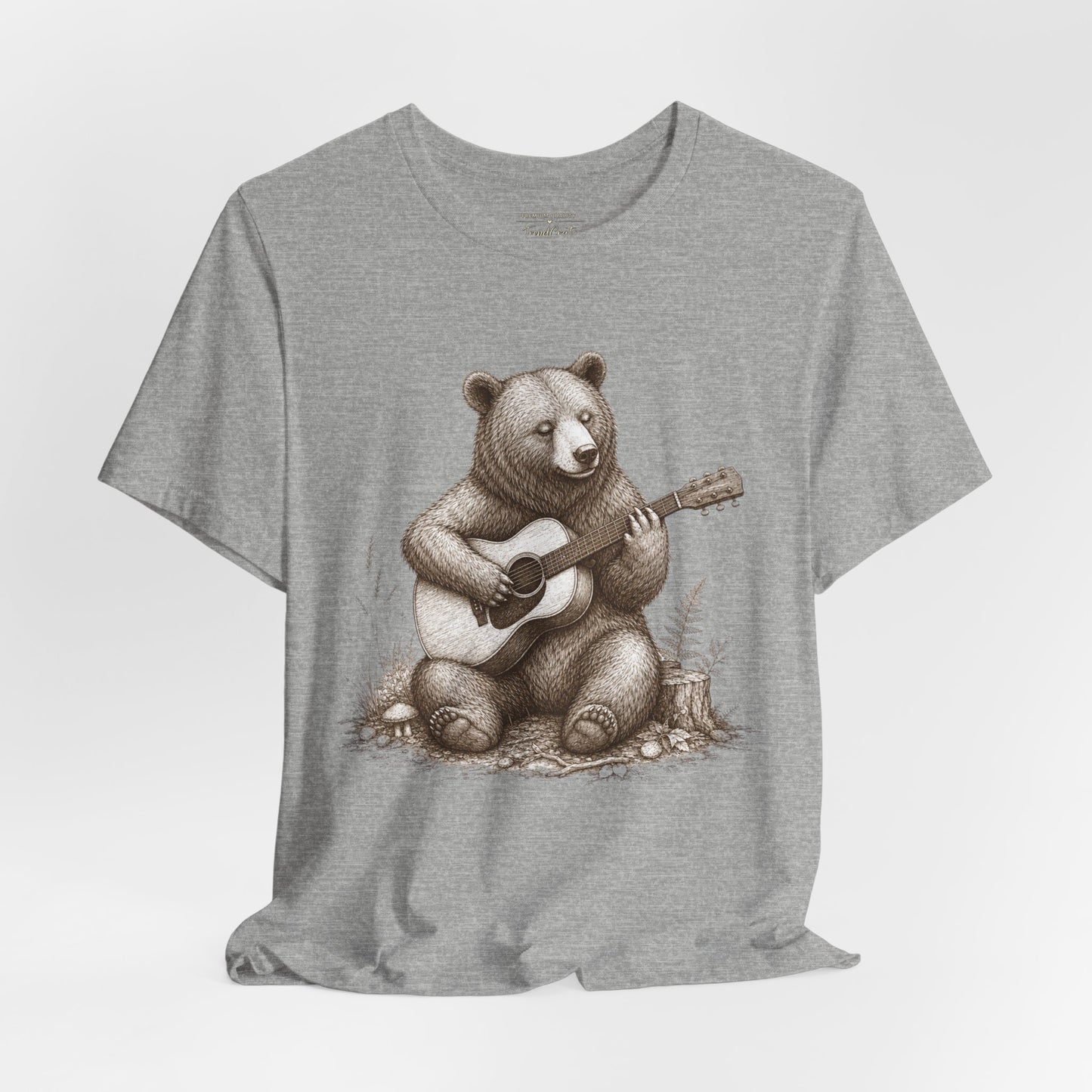 Bear Playing Guitar T-Shirt — Cute Acoustic Campfire Graphic Tee