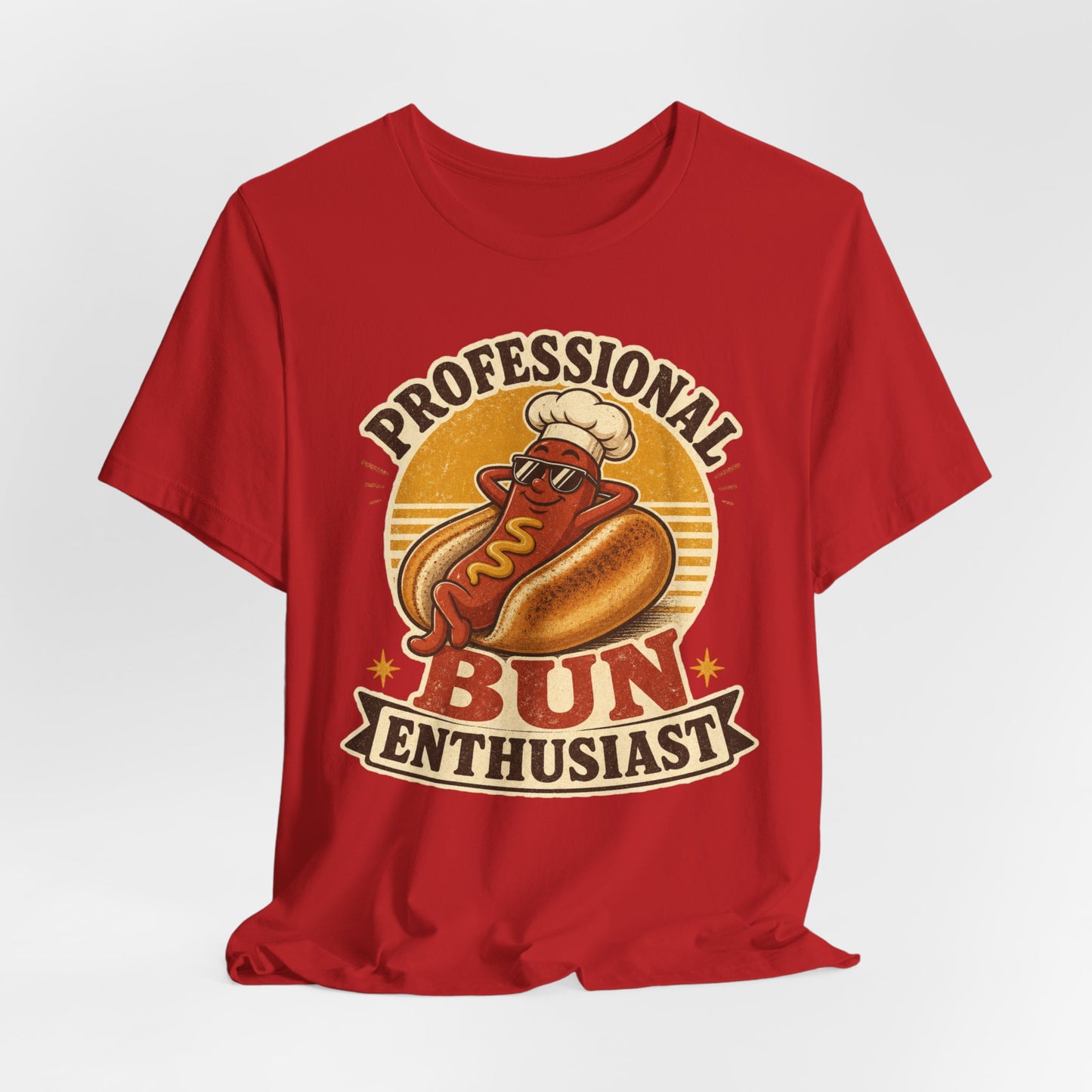 Professional Bun Enthusiast T-Shirt — Funny Hot Dog Graphic Tee