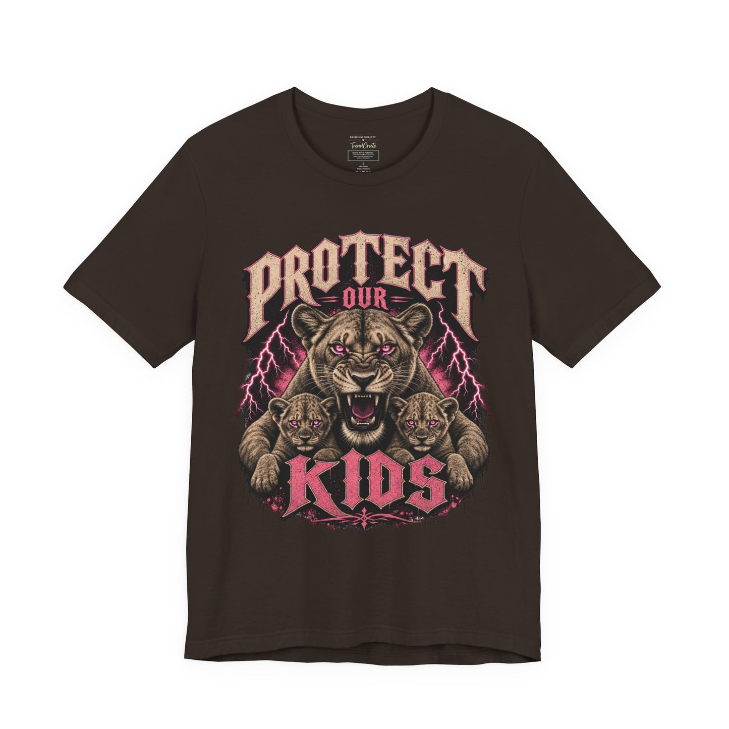Protect Our Kids Tee — Fierce Mama/Papa Lion Graphic T-Shirt