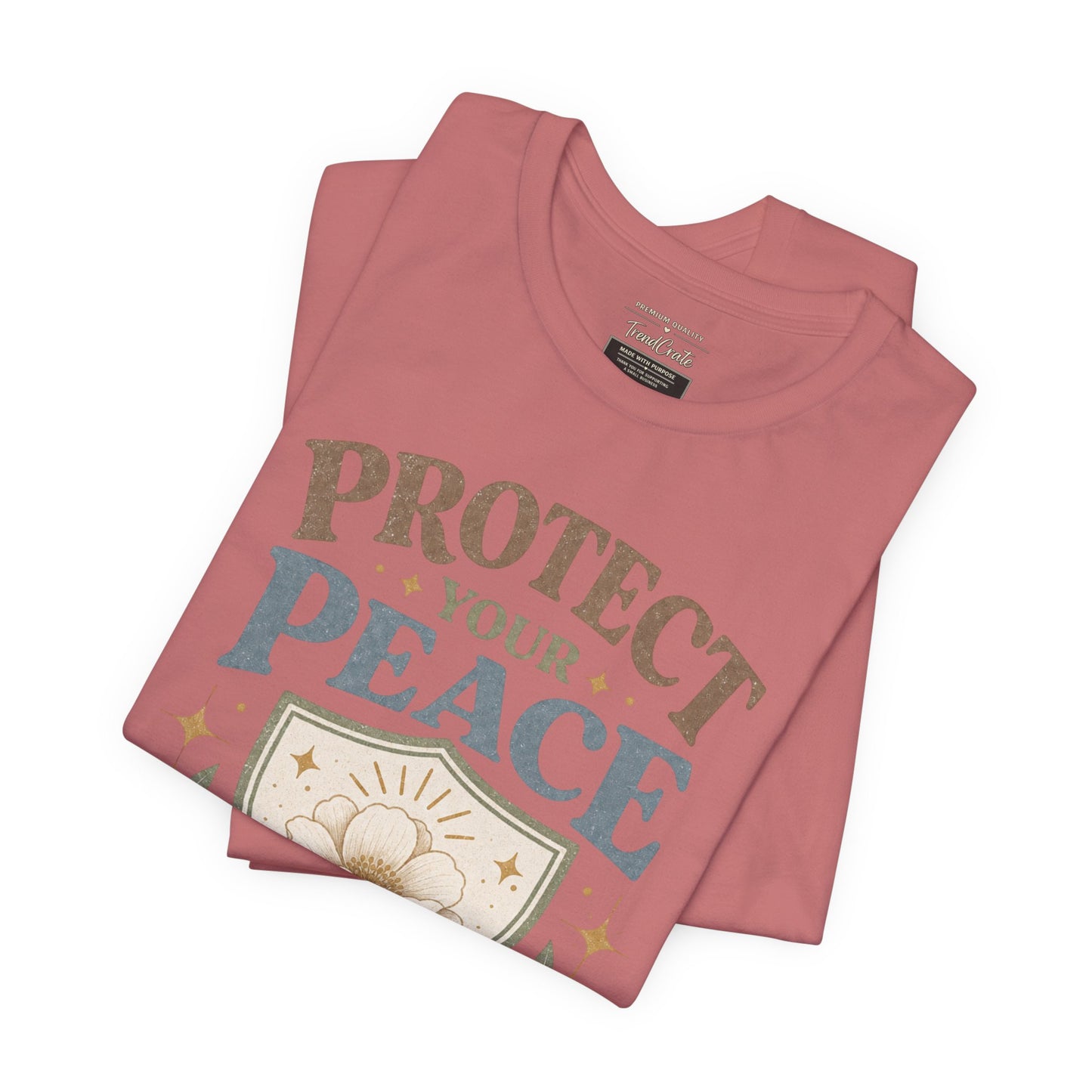 Protect Your Peace T-Shirt — Floral Shield Graphic Tee