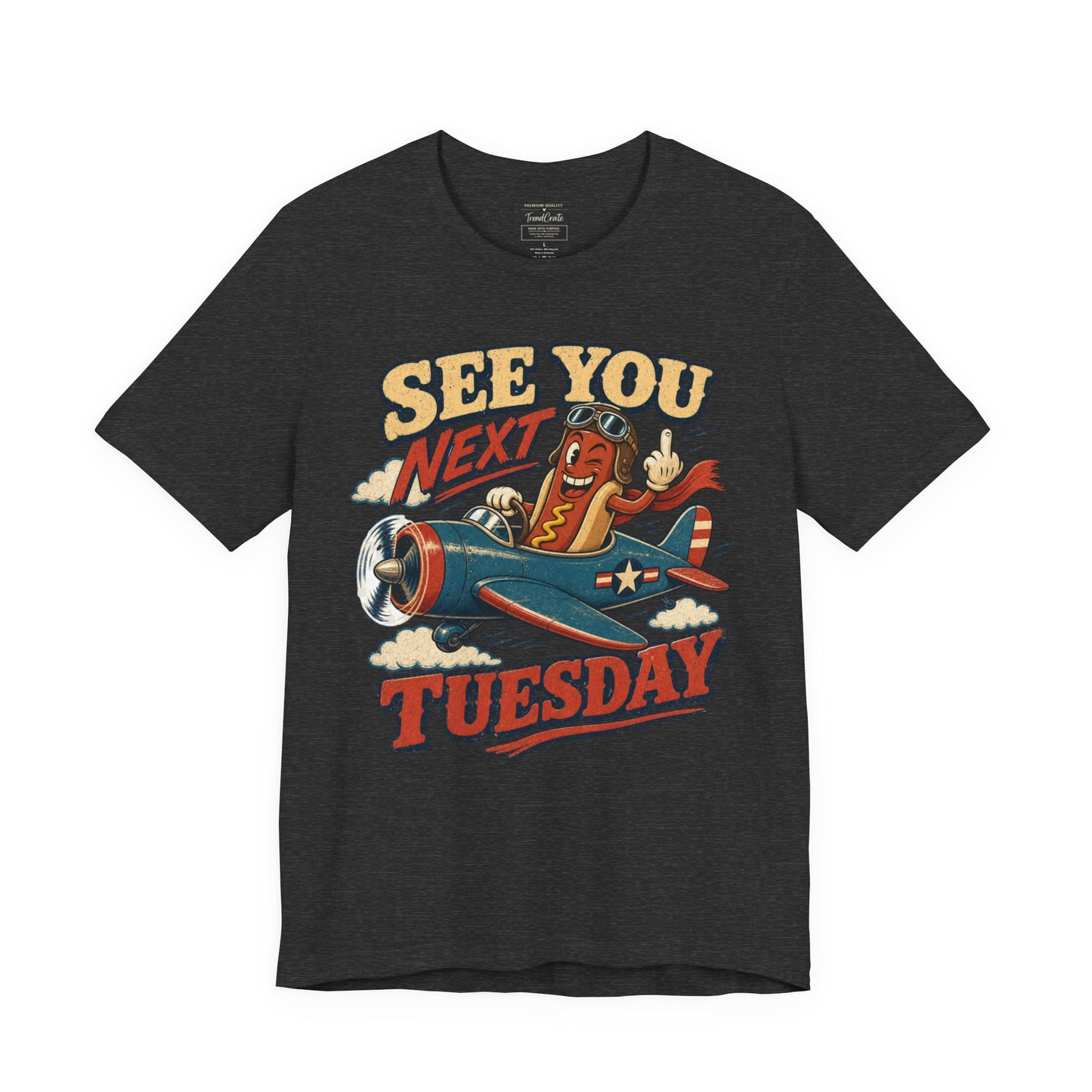 See You Next Tuesday Tee — Vintage Plane Cartoon Graphic T-Shirt
