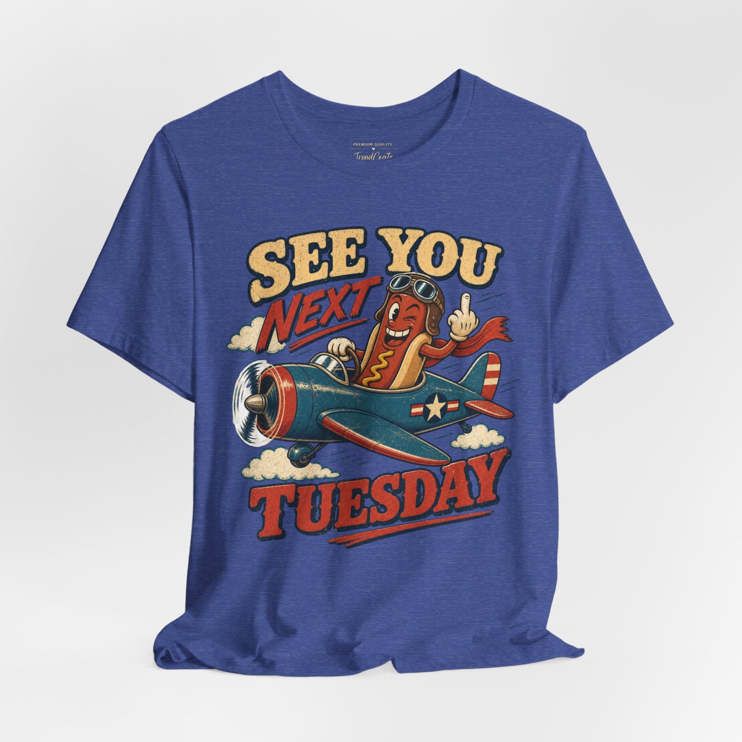 See You Next Tuesday Tee — Vintage Plane Cartoon Graphic T-Shirt