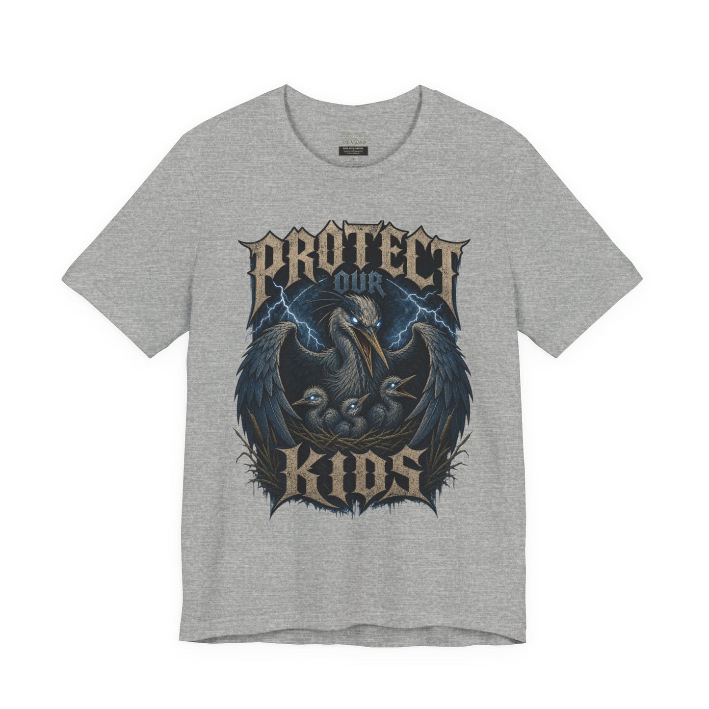 Protect Our Kids T-Shirt — Gothic Raven Family Safety Tee