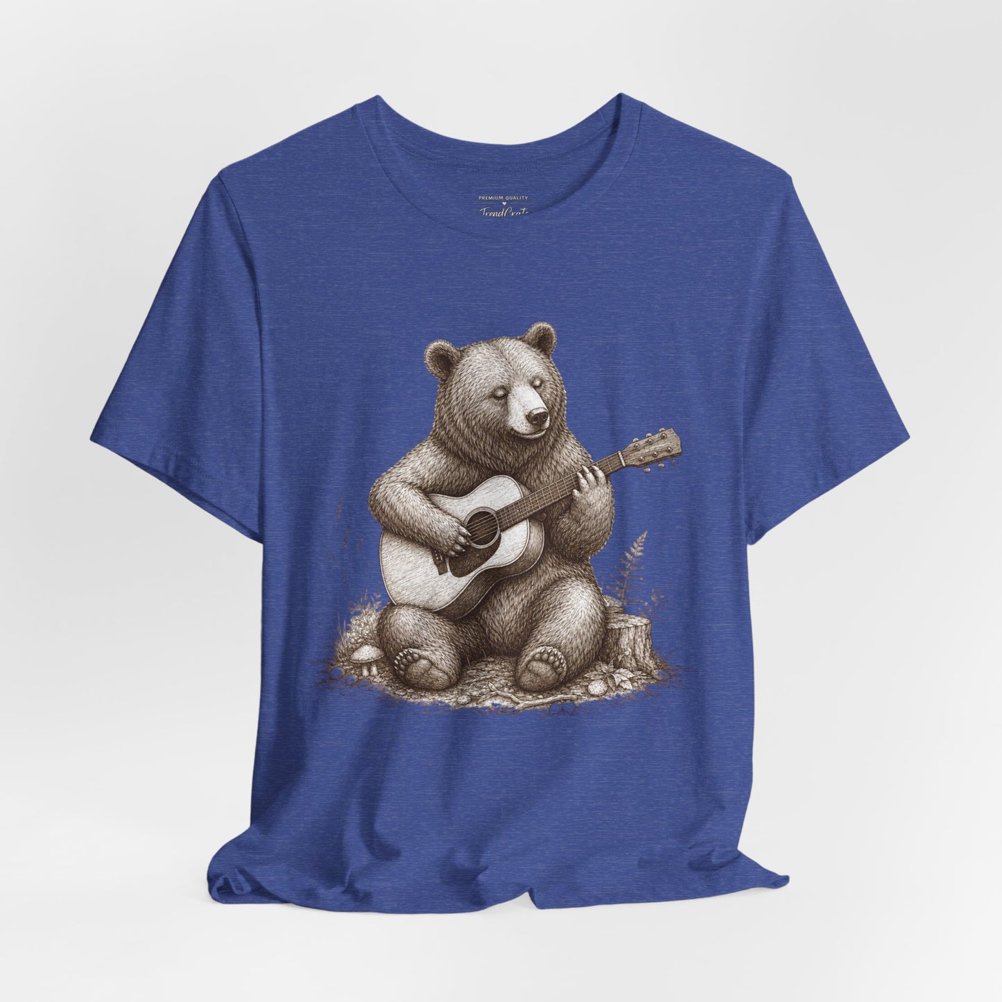 Bear Playing Guitar T-Shirt — Cute Acoustic Campfire Graphic Tee