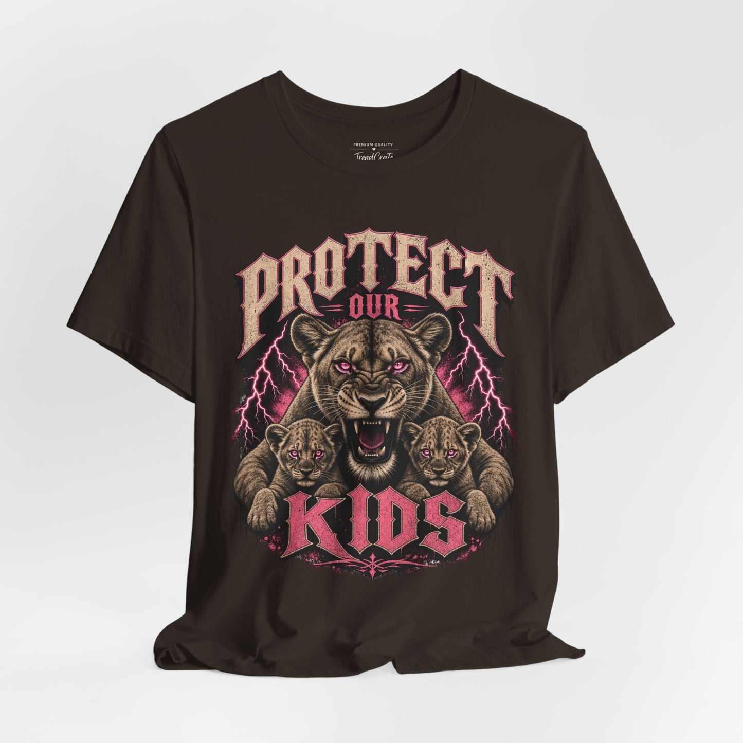 Protect Our Kids Tee — Fierce Mama/Papa Lion Graphic T-Shirt