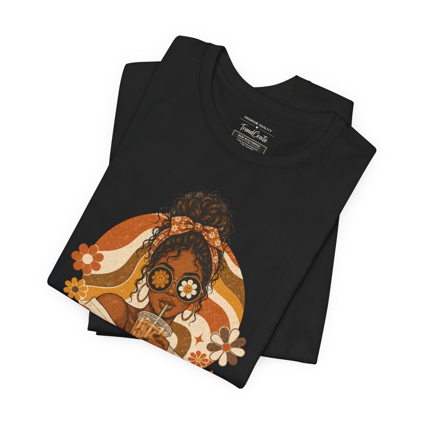 Anxious Pretty Caffeinated Tee — Retro Floral Coffee Shirt