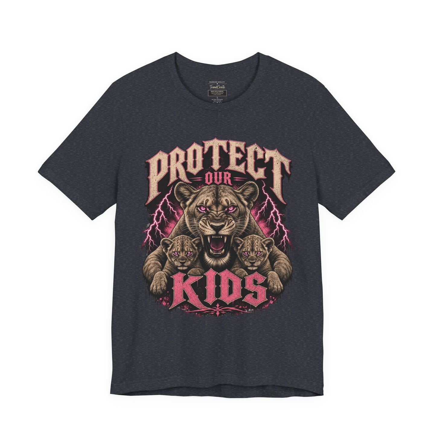 Protect Our Kids Tee — Fierce Mama/Papa Lion Graphic T-Shirt