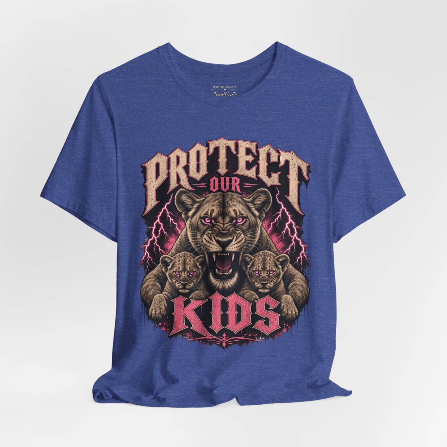 Protect Our Kids Tee — Fierce Mama/Papa Lion Graphic T-Shirt