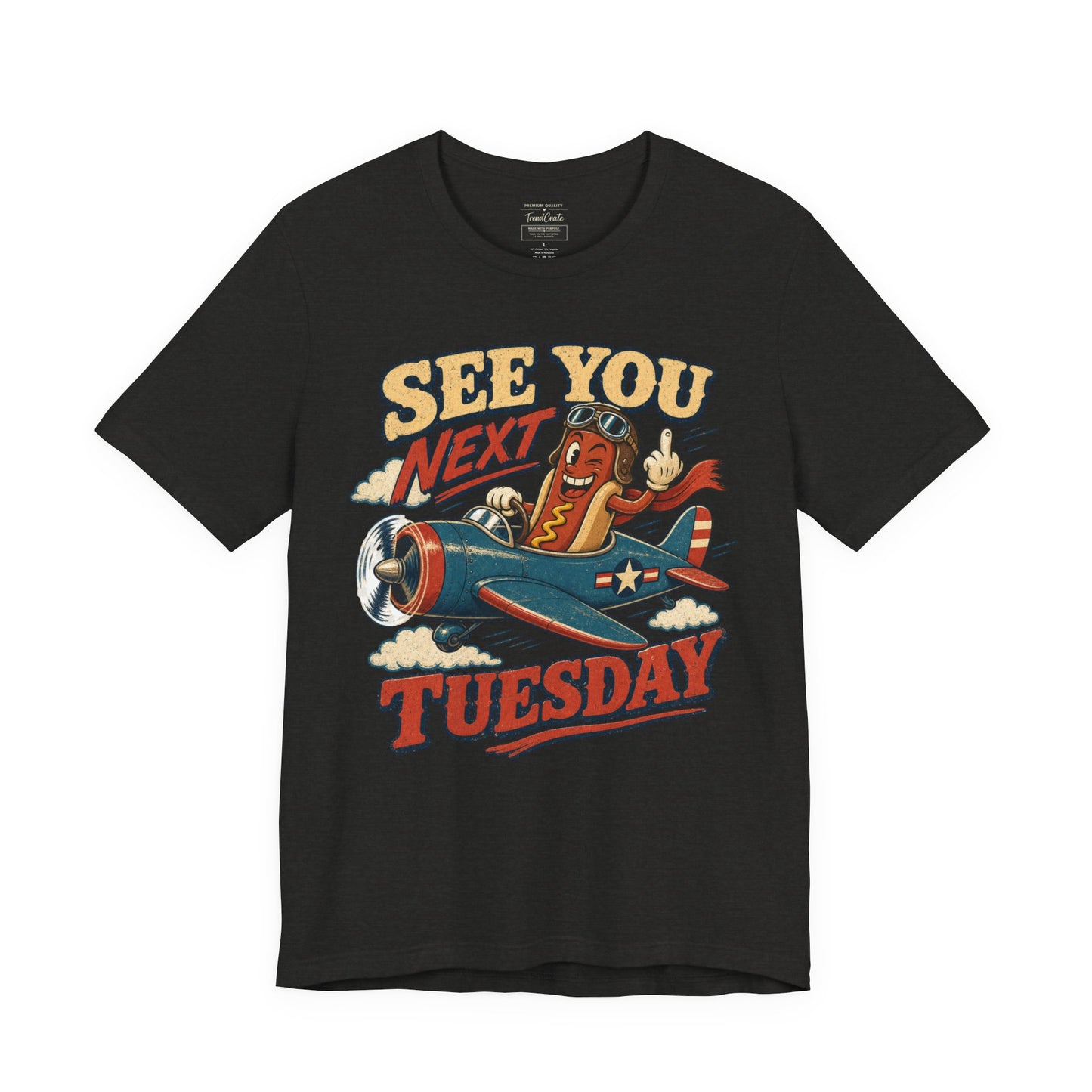 See You Next Tuesday Tee — Vintage Plane Cartoon Graphic T-Shirt
