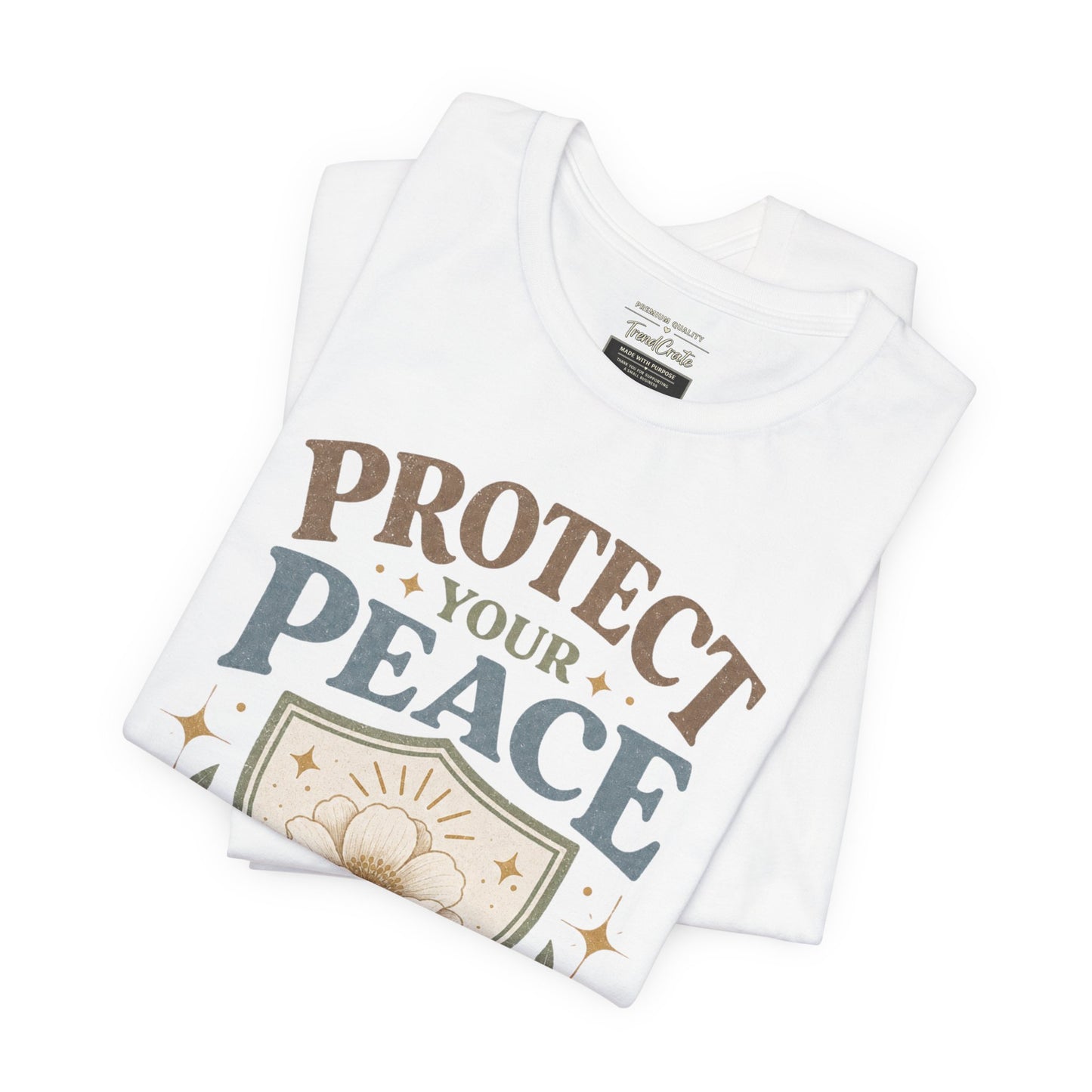 Protect Your Peace T-Shirt — Floral Shield Graphic Tee