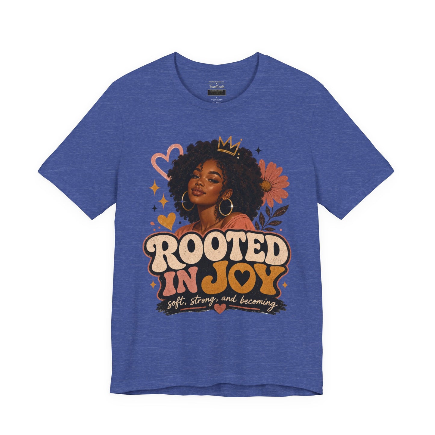 Rooted in Joy Tee — Afrocentric Inspirational Graphic T-Shirt