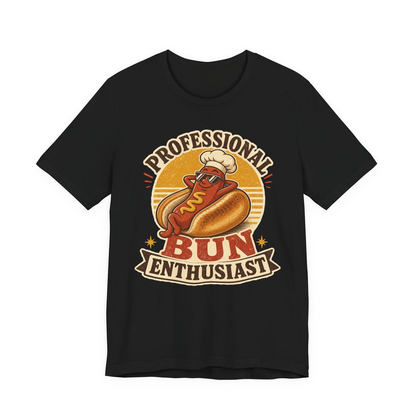 Professional Bun Enthusiast T-Shirt — Funny Hot Dog Graphic Tee