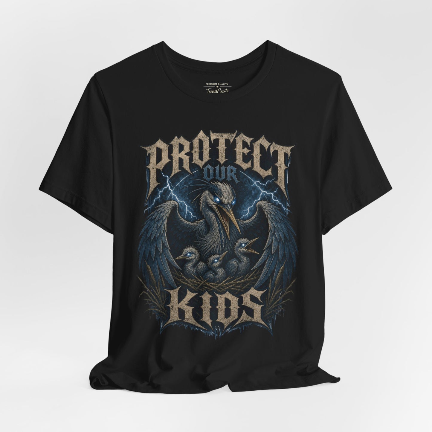 Protect Our Kids T-Shirt — Gothic Raven Family Safety Tee